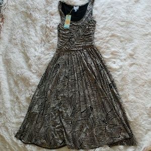 Anthropologie Black and White Midi Dress